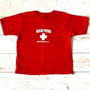 Boys 4T Life Guard Red Shirt Beach Patrol Bonita Beach Florida Kids Top Size 4